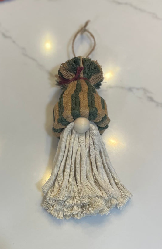 ORNAMENT: Gnome (Green & Tan Hat)