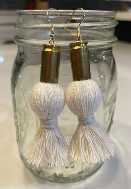 BULLET EARRINGS: white