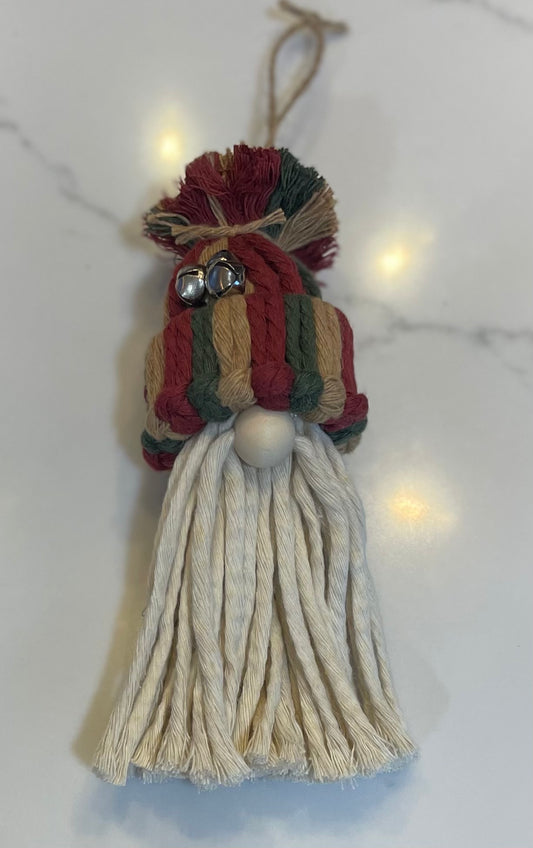 ORNAMENT: Gnome (Brick, green & tan Hat)