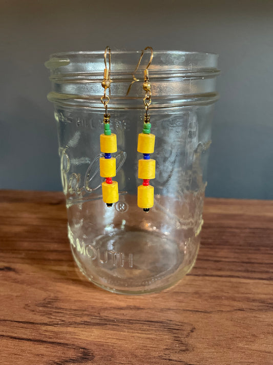 PAPER EARRINGS: Magazine (yellow)