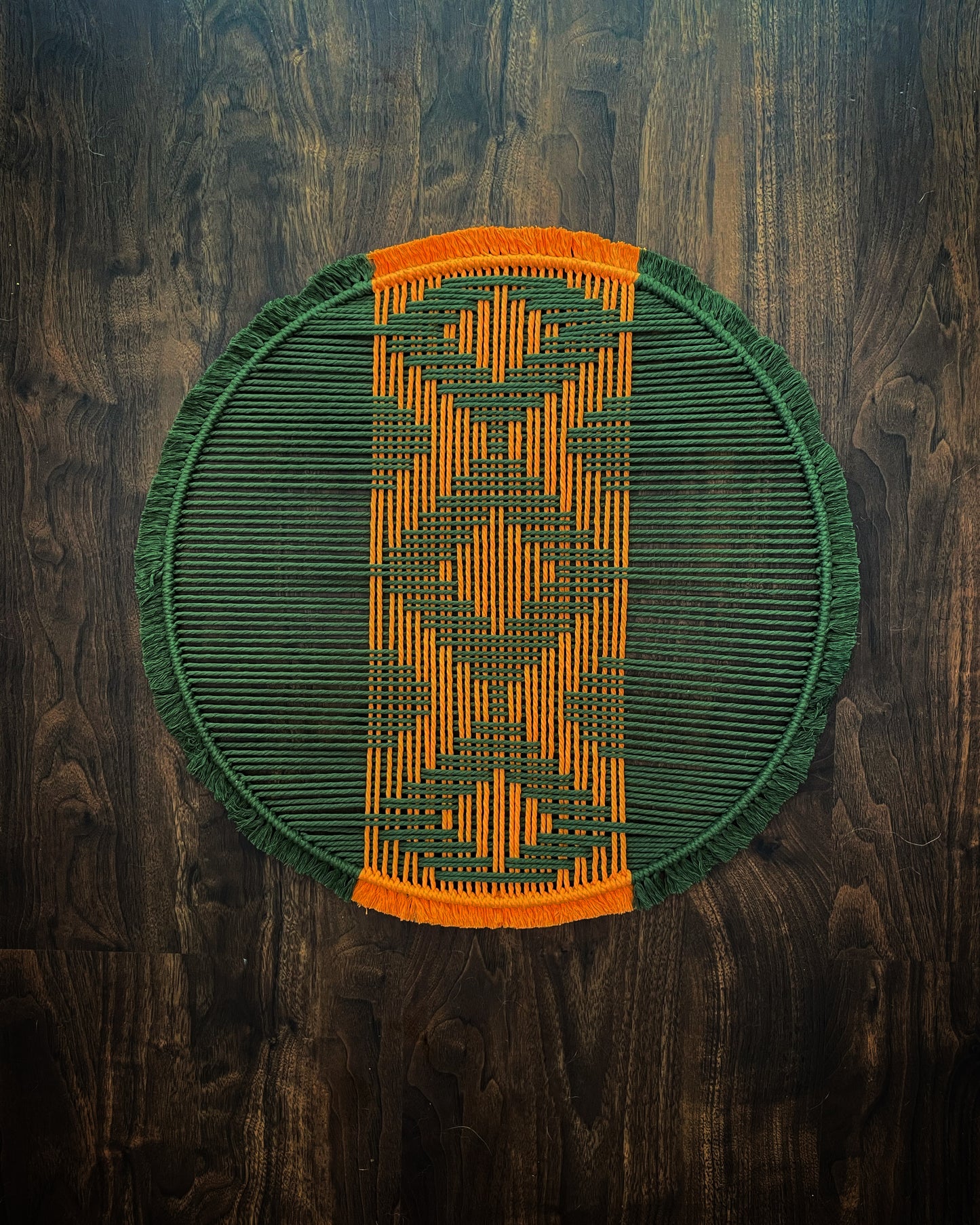 WALL HANGING: Army Green & Orange